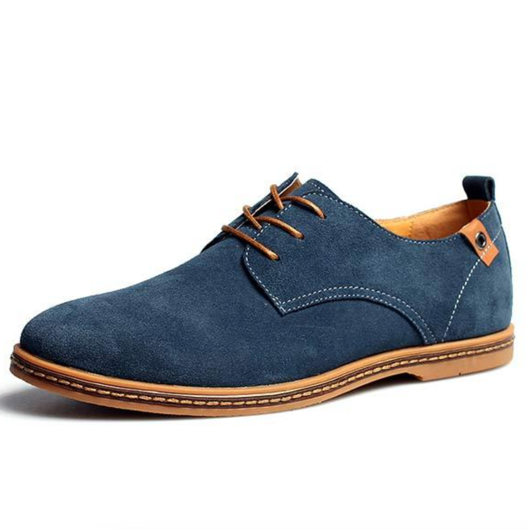 Klassieke Suède Heren Veterschoenen Mees Leer Bruin - Mode Vibes