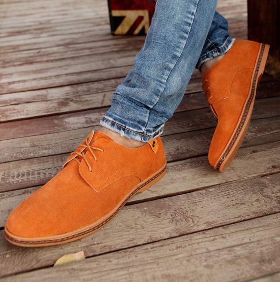 Klassieke Suède Heren Veterschoenen Mees Leer Bruin