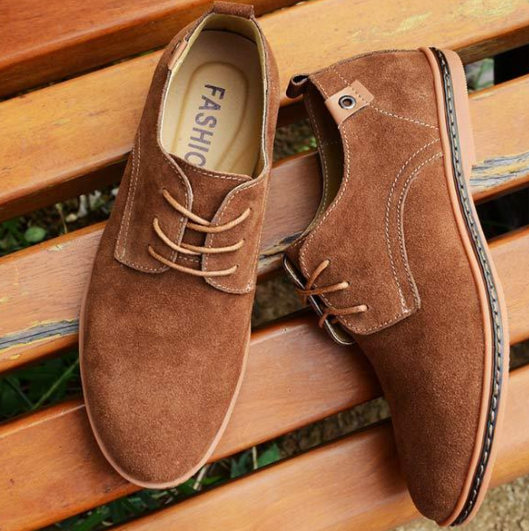 Klassieke Suède Heren Veterschoenen Mees Leer Bruin