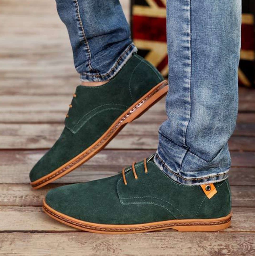 Klassieke Suède Heren Veterschoenen Mees Leer Bruin