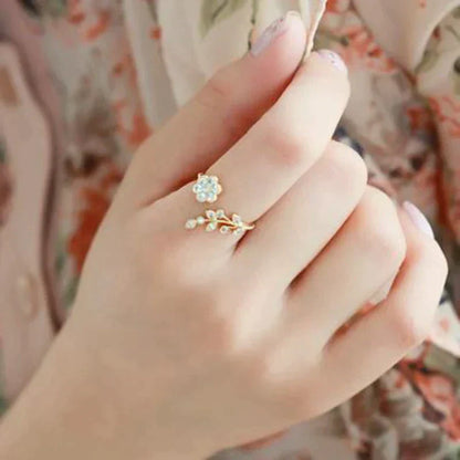 Bloemen Ring Schattig Bloemendesign voor Vrouw
