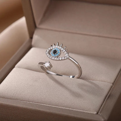 Spirituele Ring Boze Oog Bescherming Zilver Geschenk - Mode Vibes