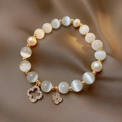 Kristallen en Parel Armband Uniek en Natuurlijk