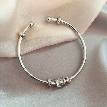 Stijlvolle Cilinder Armband Franse Stijl Zilver en Goud