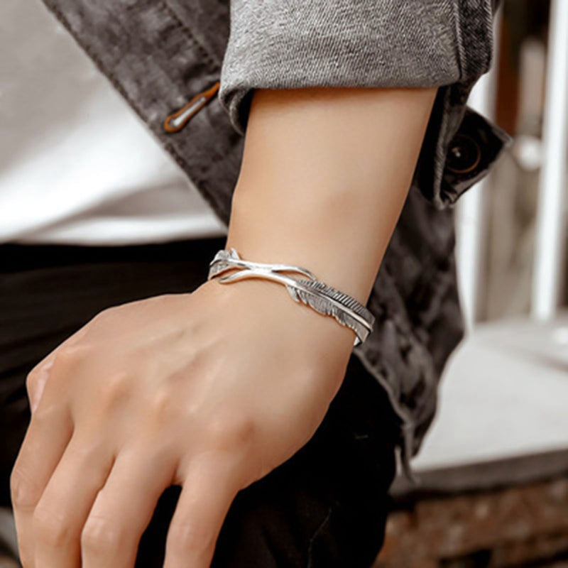 Zilveren Armband Verstelbaar Met Veren Sieraden