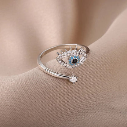 Spirituele Ring Boze Oog Bescherming Zilver Geschenk
