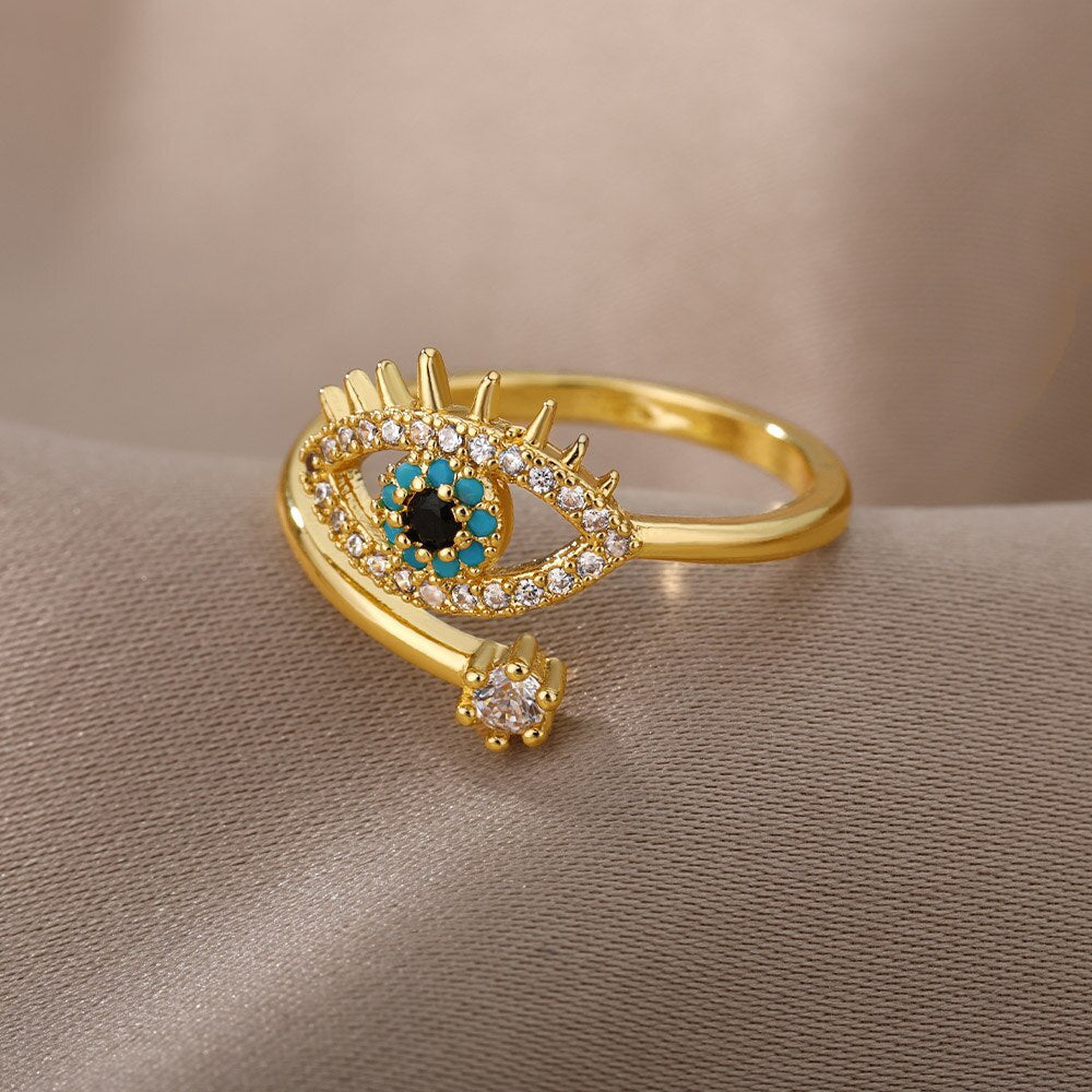 Spirituele Ring Boze Oog Bescherming Zilver Geschenk