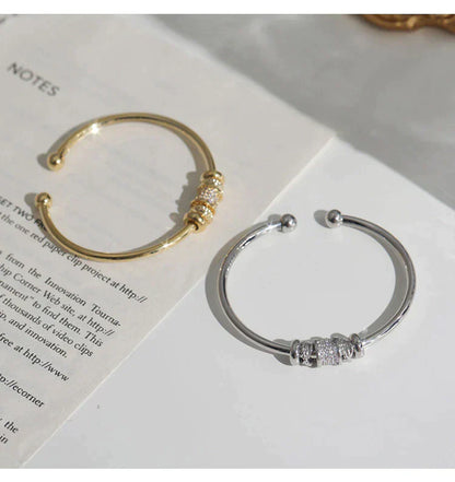 Stijlvolle Cilinder Armband Franse Stijl Zilver en Goud
