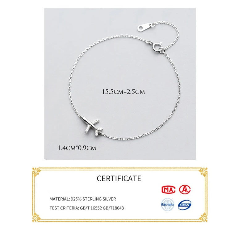 Zilveren Armband in Vliegtuigvorm