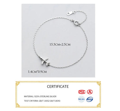 Zilveren Armband in Vliegtuigvorm