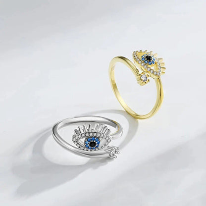 Spirituele Ring Boze Oog Bescherming Zilver Geschenk