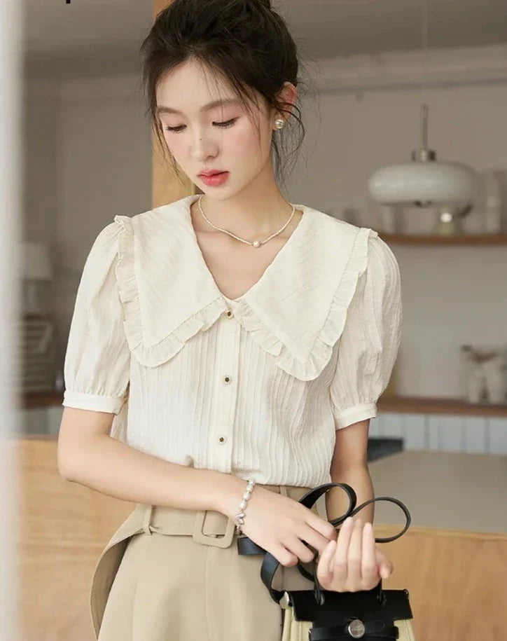 Soleluxe Zomerchic Top met Korte Mouwen