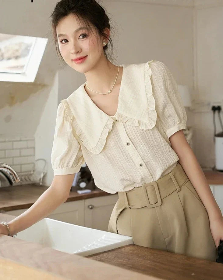 Soleluxe Zomerchic Top met Korte Mouwen