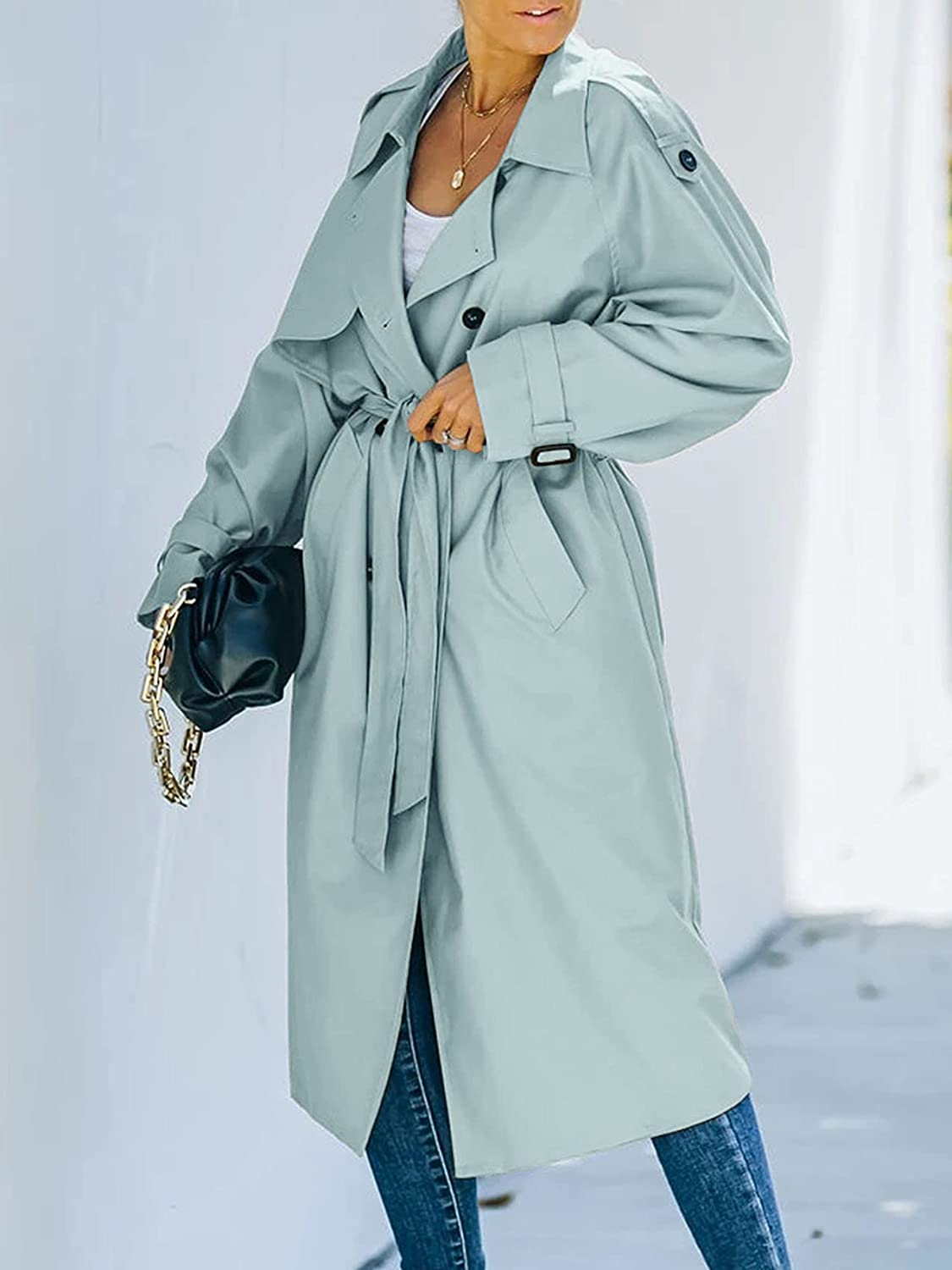 Lange Trenchcoat Dames Stijlvol Waterdicht