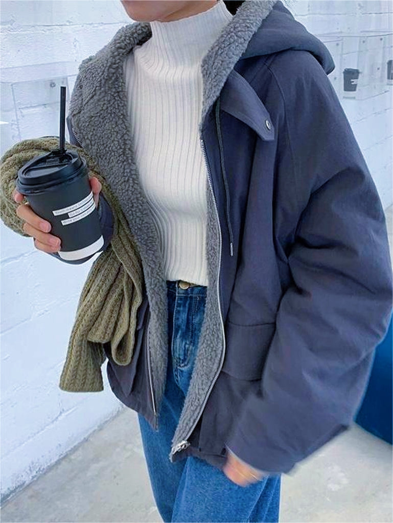 Damesjas Fleece Oversized Warme Parka met Capuchon - Mode Vibes