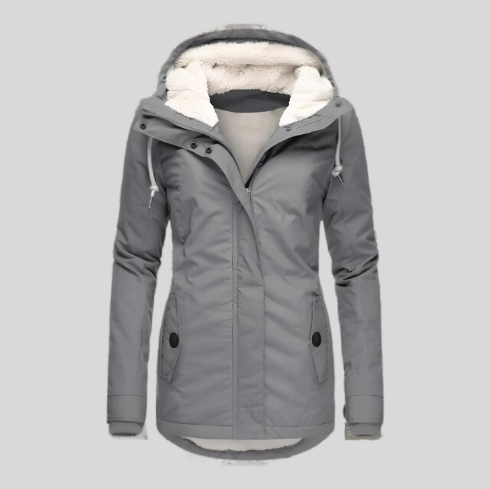 Dames Waterdichte Winterjas met Capuchon en Faux Fur Voering - Mode Vibes