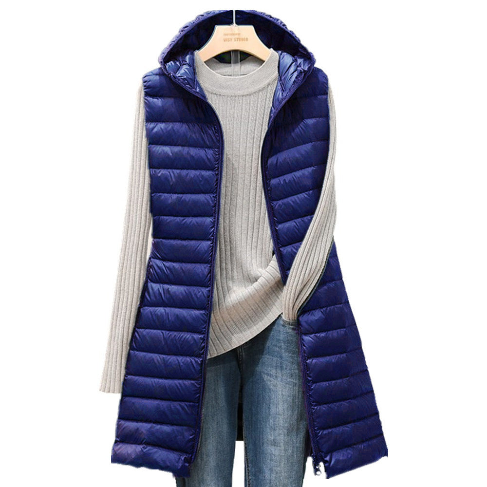 Dames Gewatteerd Vest met Capuchon - Lichtgewicht en Middellang - Herfst en Winter