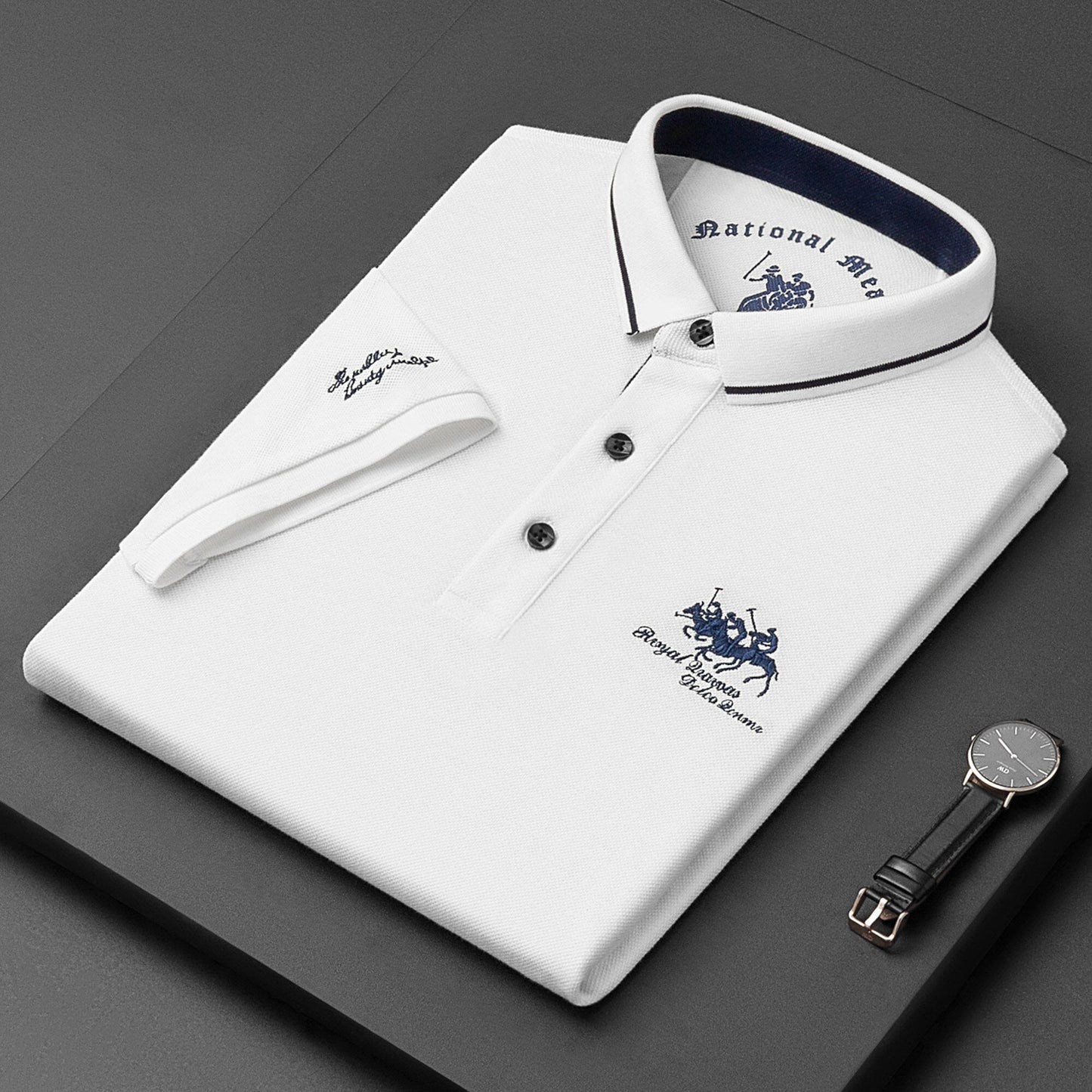 Heren Polo Shirt Geborduurd Klassiek Design
