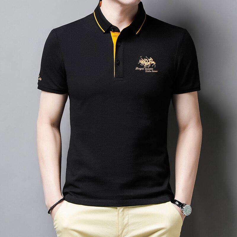Heren Polo Shirt Geborduurd Klassiek Design