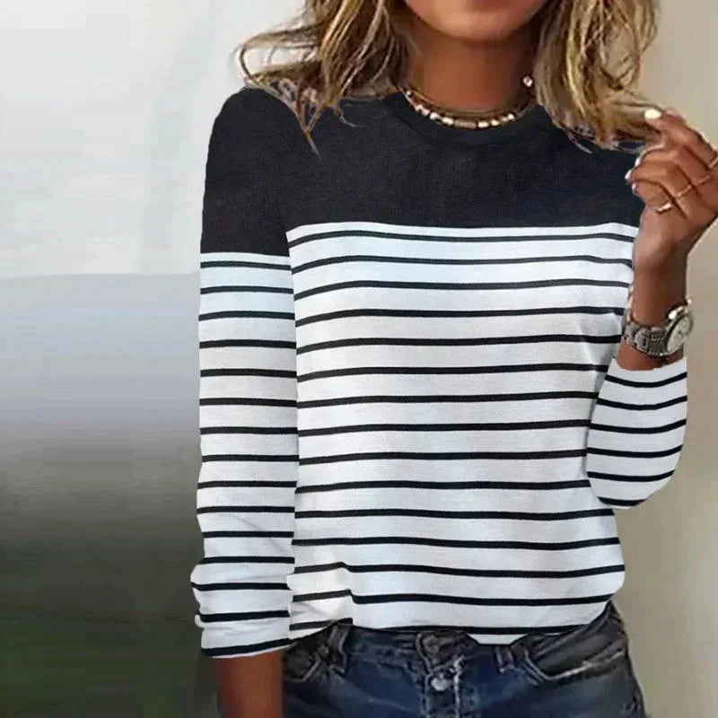 Maria | Camicia a maniche lunghe con motivo classico casual