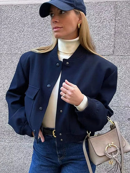 Maria | College-stijl button-up korte jas