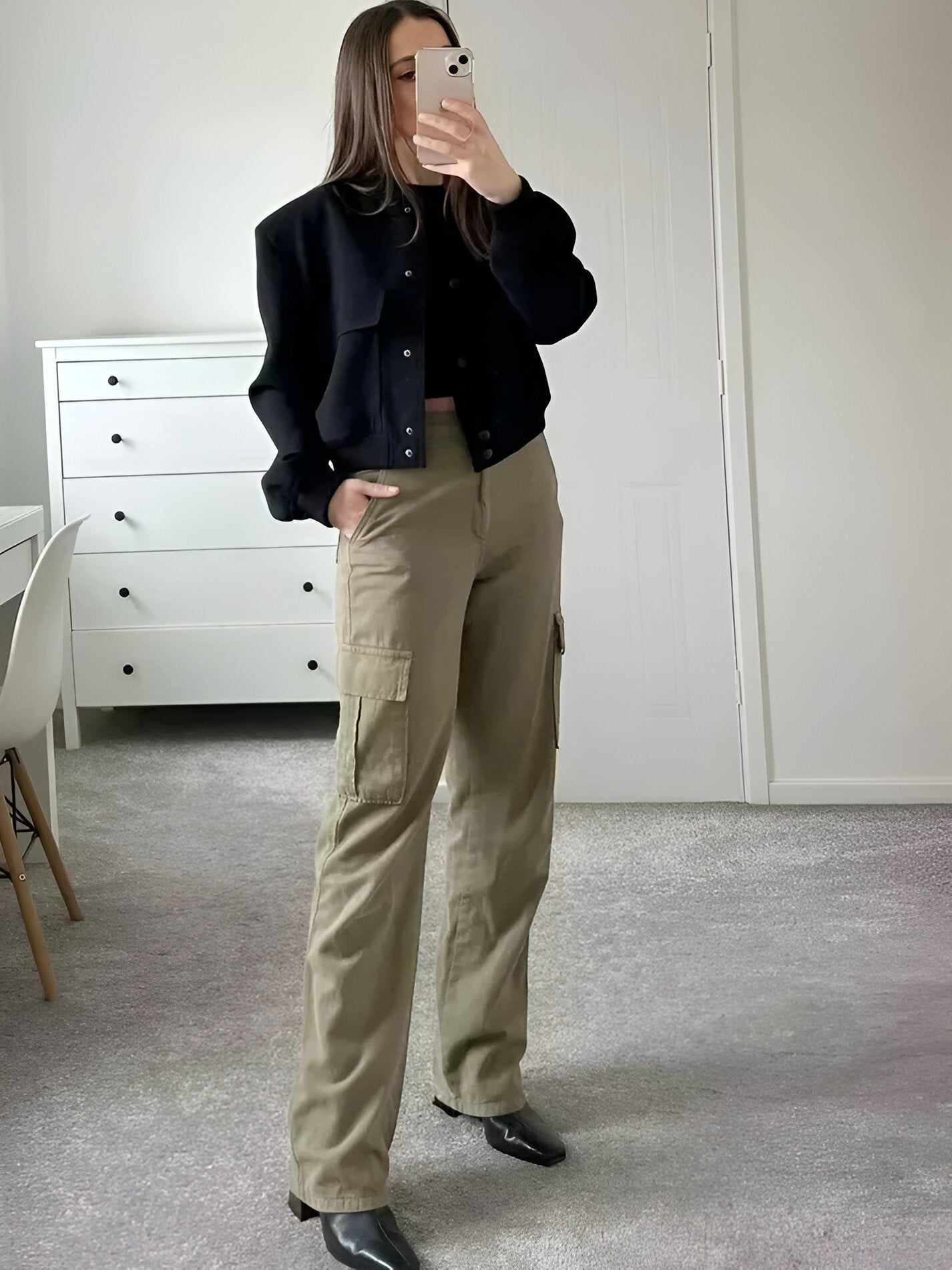 Maria | College-stijl button-up korte jas