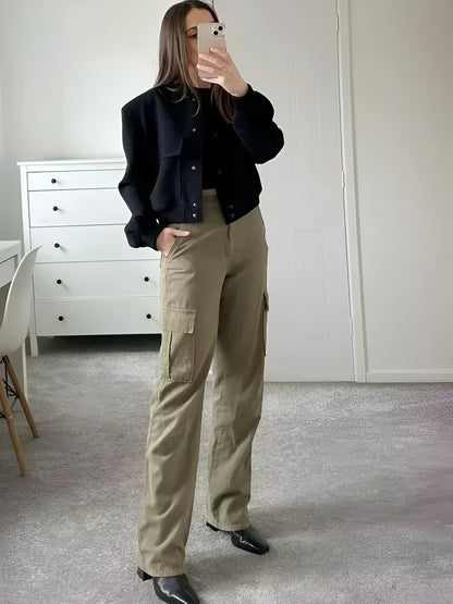 Maria | College-stijl button-up korte jas