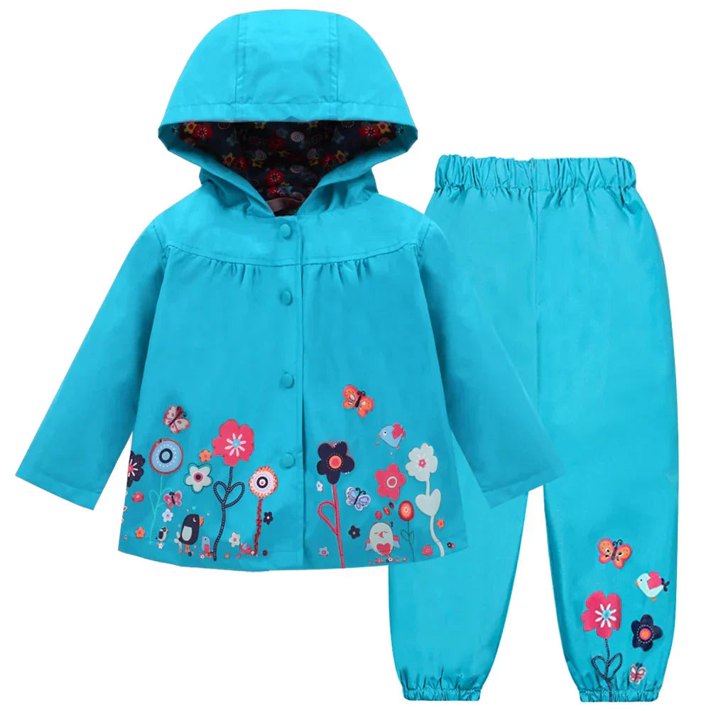 Kinder Regenpak Waterdicht met Capuchon en Broek