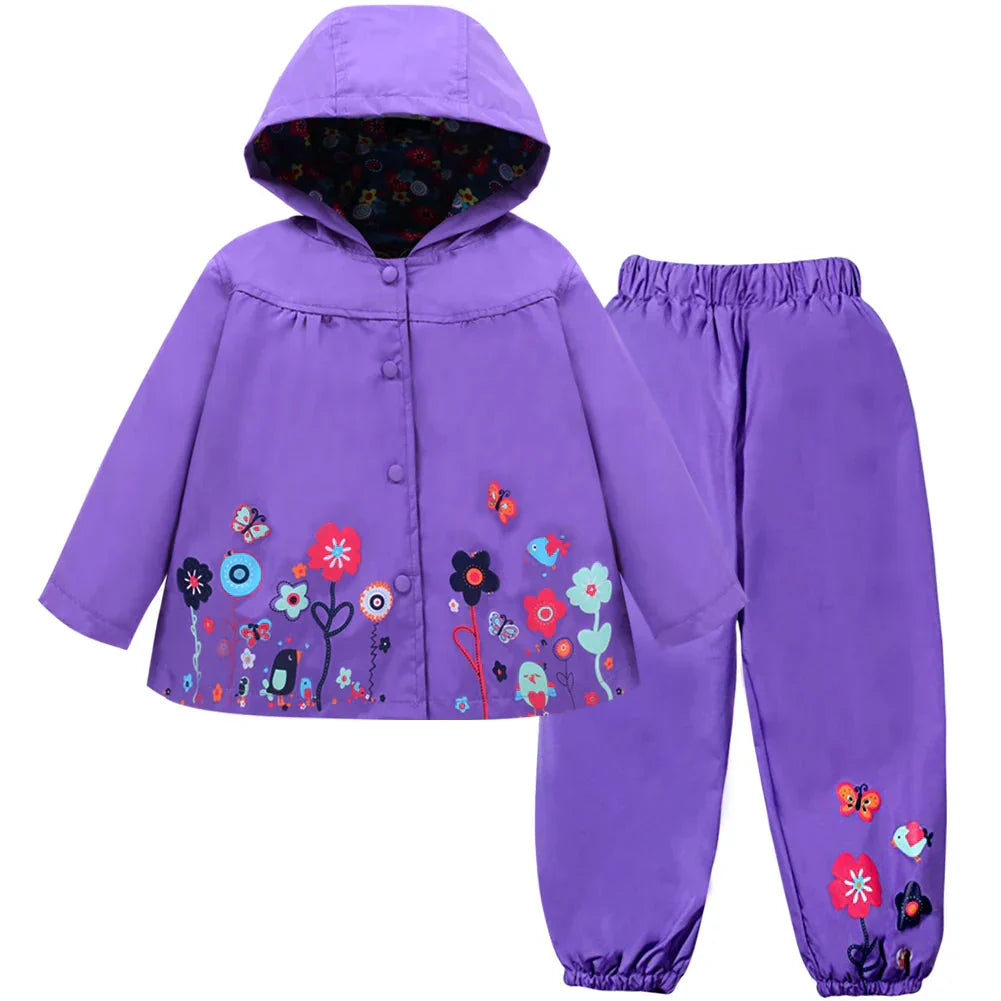 Kinder Regenpak Waterdicht met Capuchon en Broek