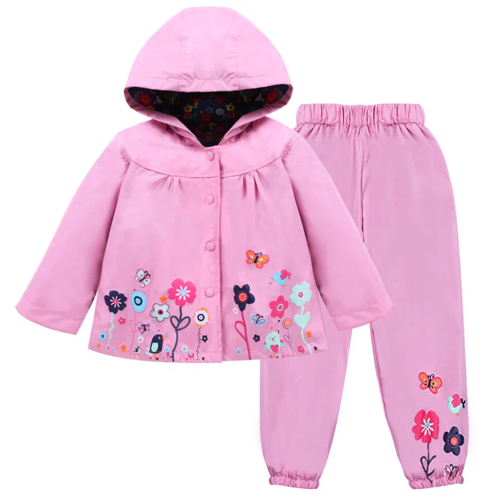 Kinder Regenpak Waterdicht met Capuchon en Broek