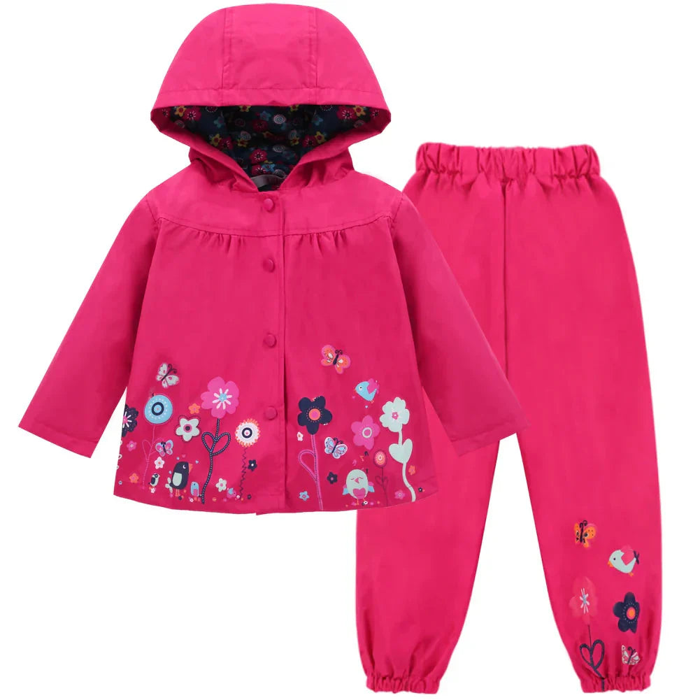 Kinder Regenpak Waterdicht met Capuchon en Broek