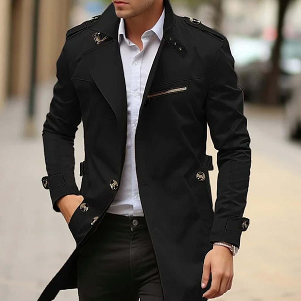 Heren Trenchcoat Elegante Kwaliteit Waterdicht