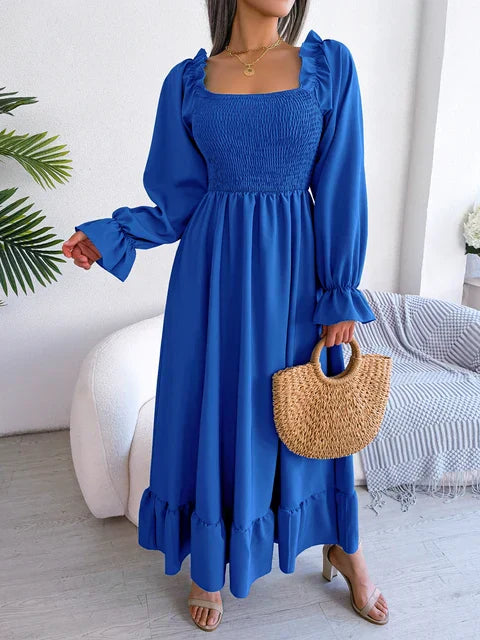 Vrouwelijke Jurk Lange Mouwen Zomerse Stijl - Mode Vibes