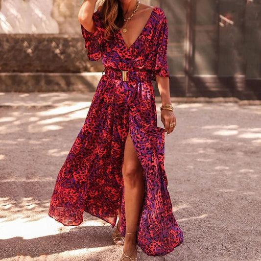 Zomerjurk Maxi Overslag Trendy Vrouwelijk Model - Mode Vibes