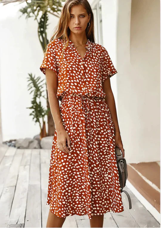 Vintage Jurk Zomerse Jurk met Bloemenprint