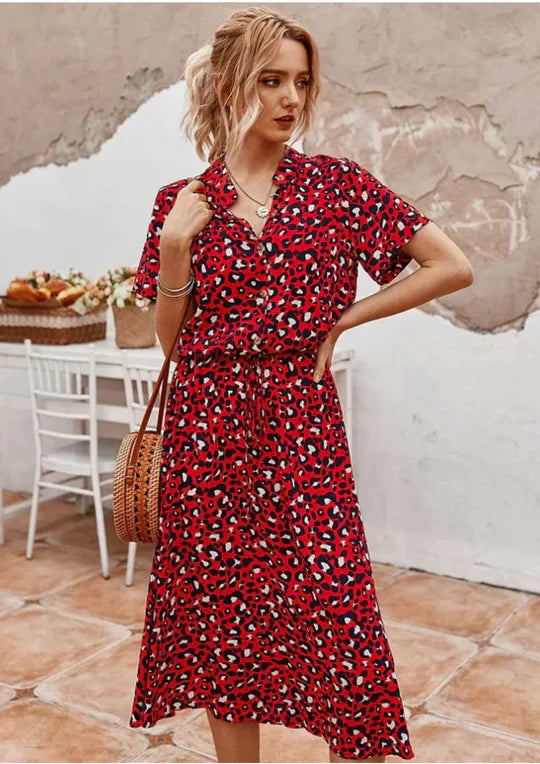 Vintage Jurk Zomerse Jurk met Bloemenprint