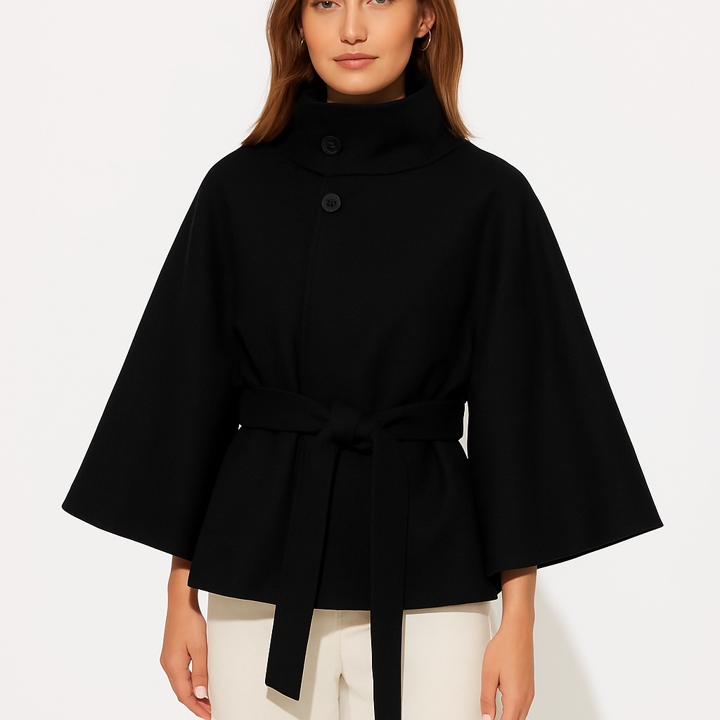 Dames Cape Jas Elegant Lange Mantel - Mode Vibes