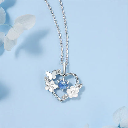 Hartvormige Ketting Zilver Gemaakt voor Vrouw