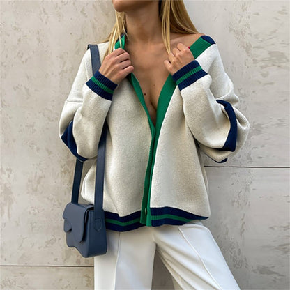 Gestreept Gebreid Vest Vintage Look Trendy