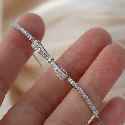 Zilveren Tennisarmband met Zirkonia Edelsteen Elegant Simpel