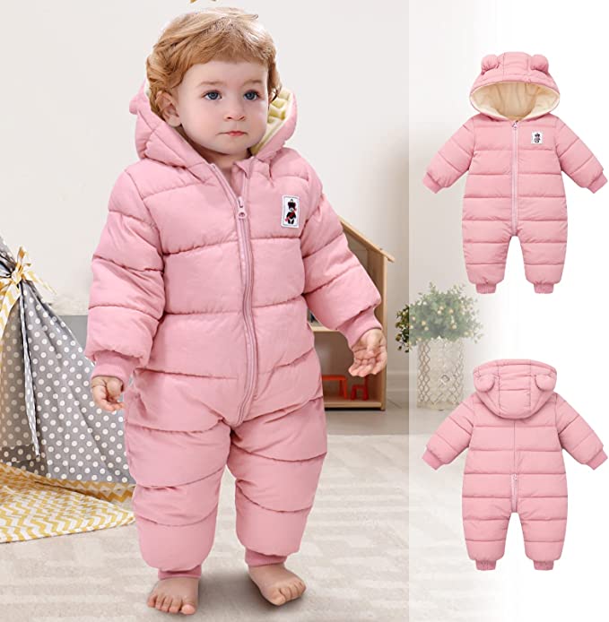 Baby Romper Met Berenoortjes Warme Winteruitvoering