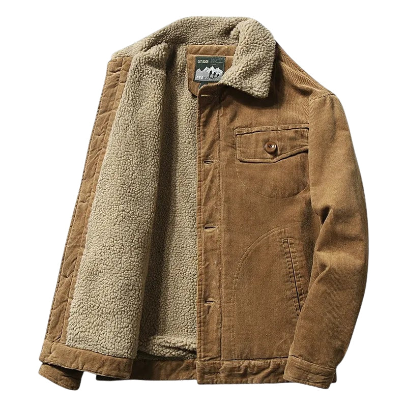 Heren Corduroy Trucker Jack met Sherpa Voering