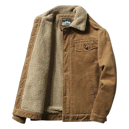 Heren Corduroy Trucker Jack met Sherpa Voering