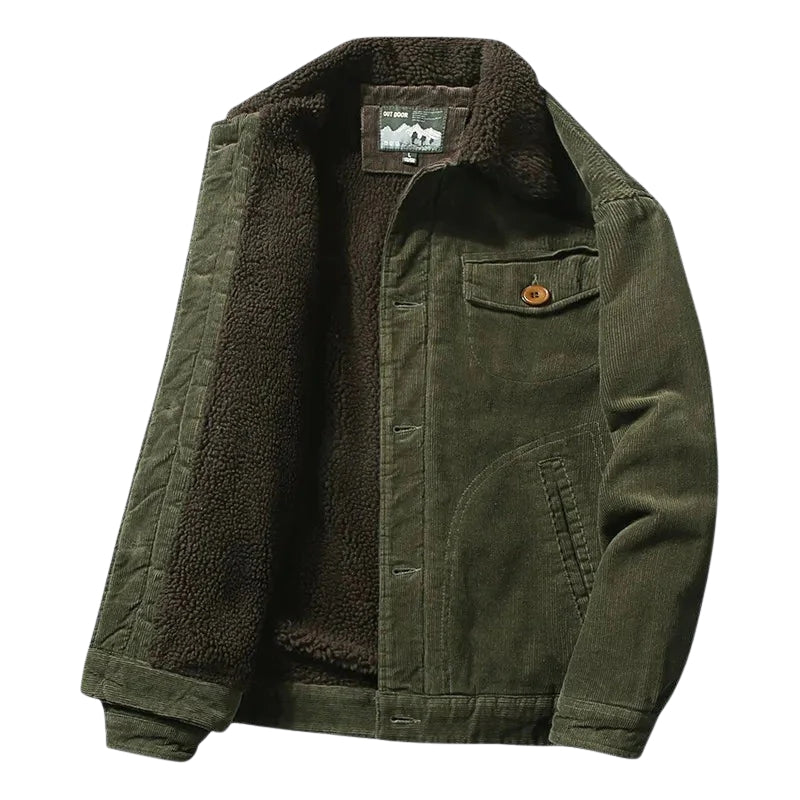 Heren Corduroy Trucker Jack met Sherpa Voering