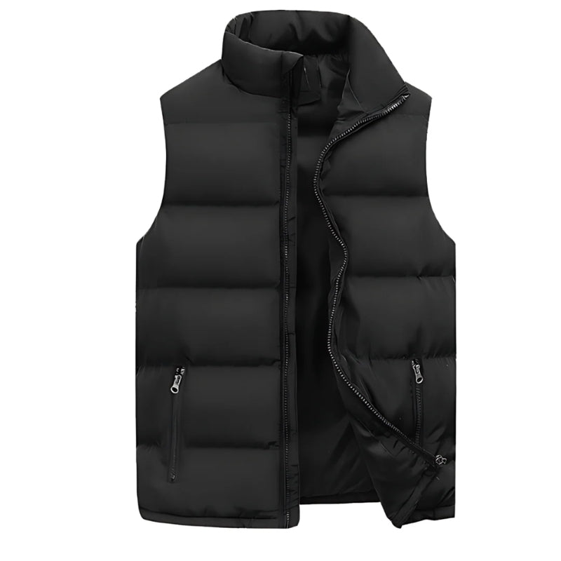 Heren Gewatteerde Bodywarmer zonder Mouwen met Ritszakken