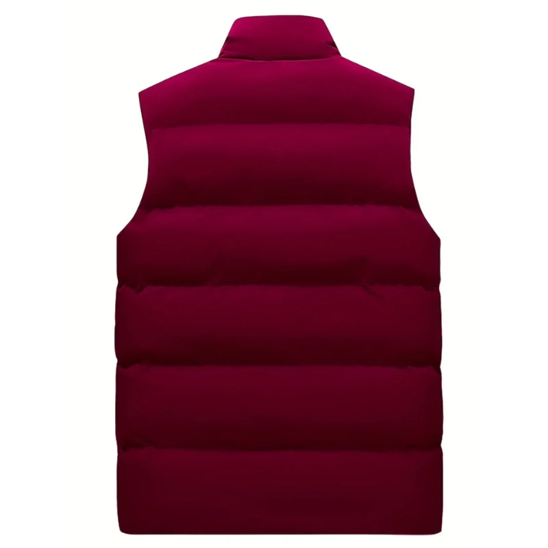 Heren Gewatteerde Bodywarmer zonder Mouwen met Ritszakken