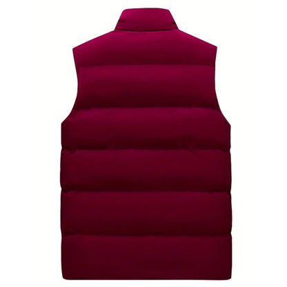 Heren Gewatteerde Bodywarmer zonder Mouwen met Ritszakken