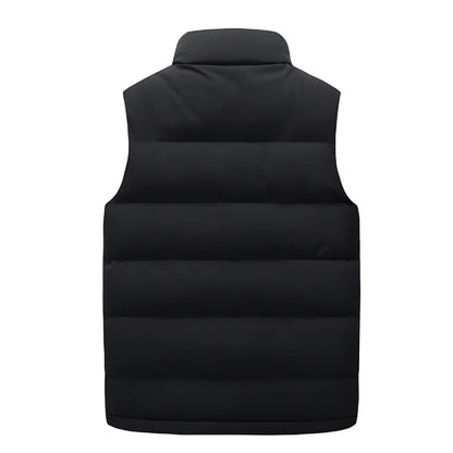 Heren Gewatteerde Bodywarmer zonder Mouwen met Ritszakken