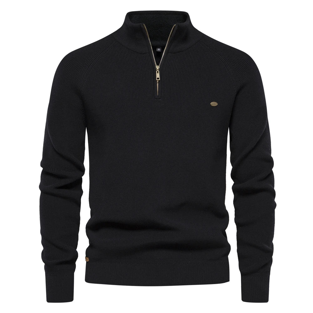 Nordwell Half Zip Trui voor Heren – Klassieke Gebreide Wolmix