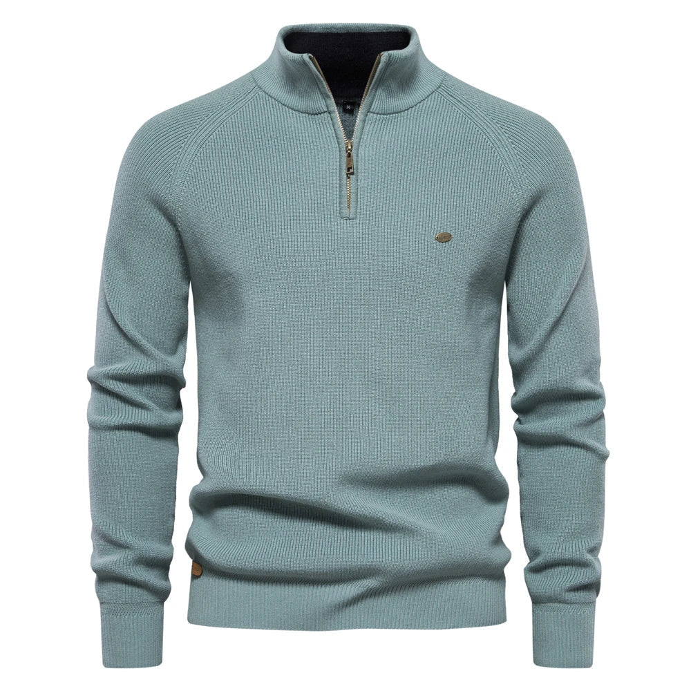 Nordwell Half Zip Trui voor Heren – Klassieke Gebreide Wolmix